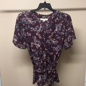 Loft plus sz 20 floral wrap blouse